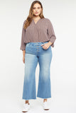 NYDJ Patchie Wide Leg Ankle Jeans In Plus Size With Frayed Hems - Clean Brookes