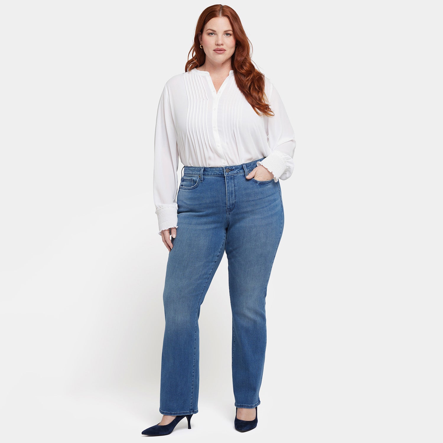 Stella Tapered Ankle Jeans In Plus Size - Crescent Shore Blue | NYDJ