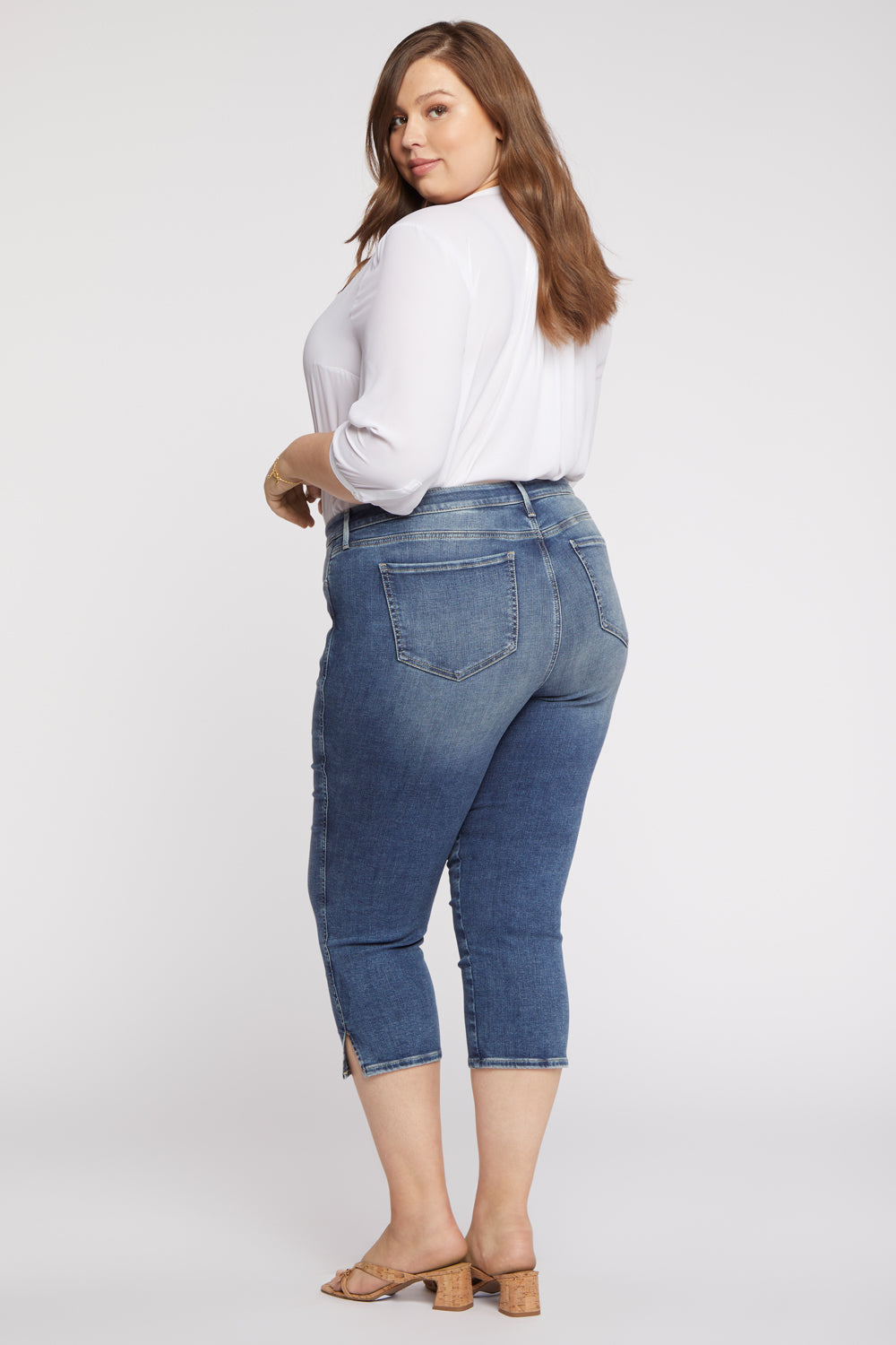 NYDJ Chloe Capri Jeans In Plus Size With Side Slits - Loire