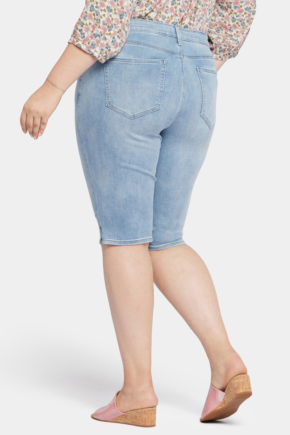 NYDJ Bike Capri Jeans In Plus Size With Riveted Side Slits - Afterglow