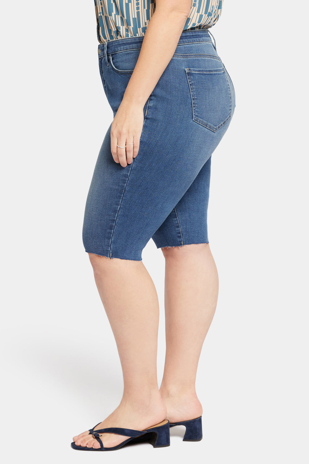 NYDJ Bike Capri Jeans In Plus Size With Raw Hems - Awakening