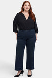 NYDJ Teresa Wide Leg Ankle Jeans In Plus Size With 3" Hems - Obsidian Blue