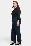 NYDJ Teresa Wide Leg Ankle Jeans In Plus Size With 3" Hems - Obsidian Blue