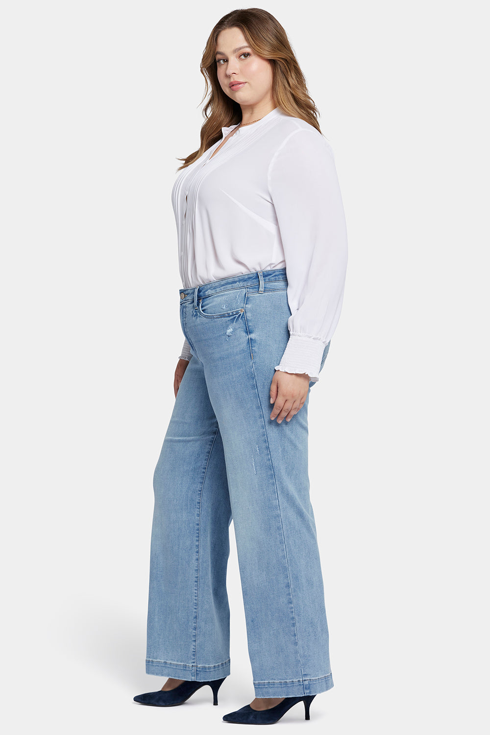 Pull-On Teresa Wide Leg Jeans In Plus Size Sculpt-Her™ Collection -  Crystalline Blue