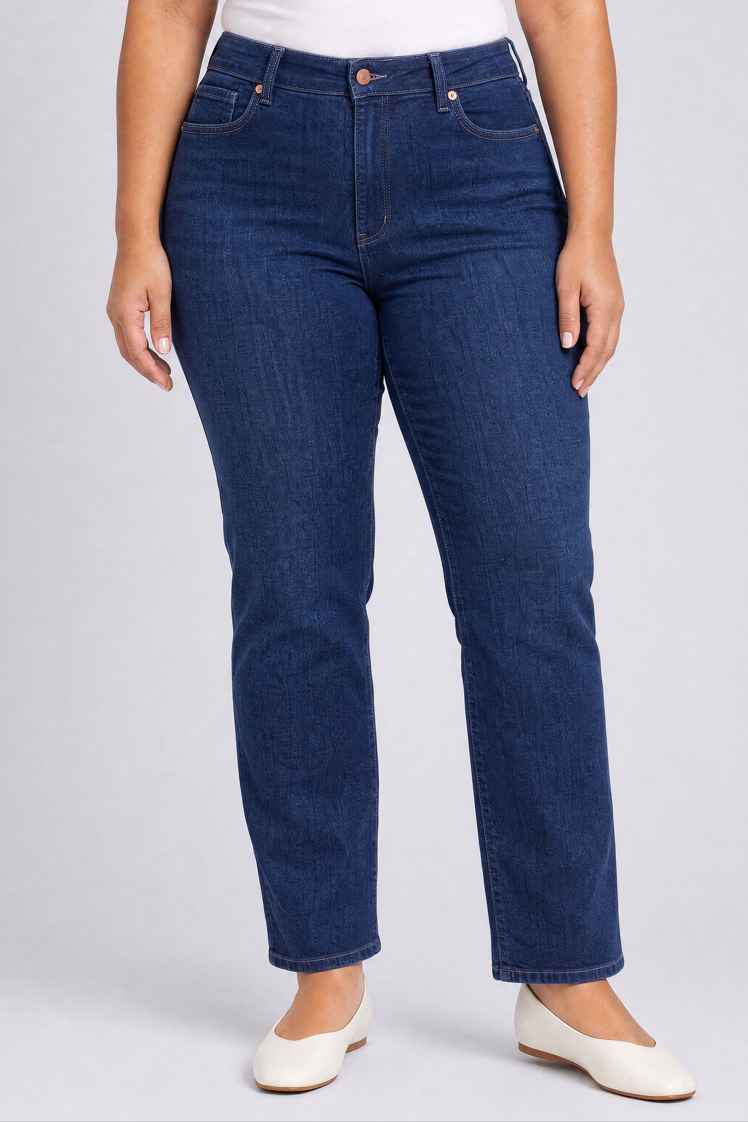 NYDJ Marilyn Straight Ankle Jeans In Plus Size With High Rise - After Hours