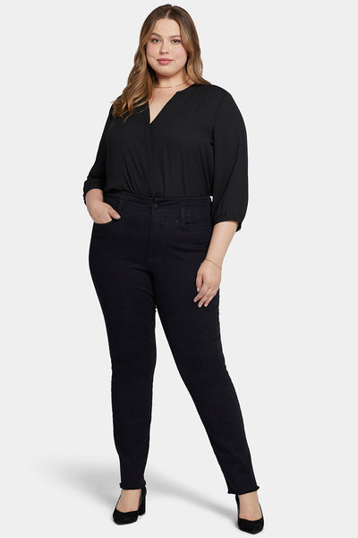 Faux Leather Marilyn Straight Pants In Plus Size Sculpt-Her