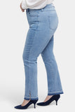 NYDJ Marilyn Straight Jeans In Plus Size With High Rise And 4" Side Slits - Big Skies