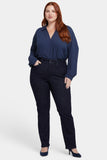 NYDJ Marilyn Straight Jeans In Plus Size With High Rise And Wide Waistband  - Magical