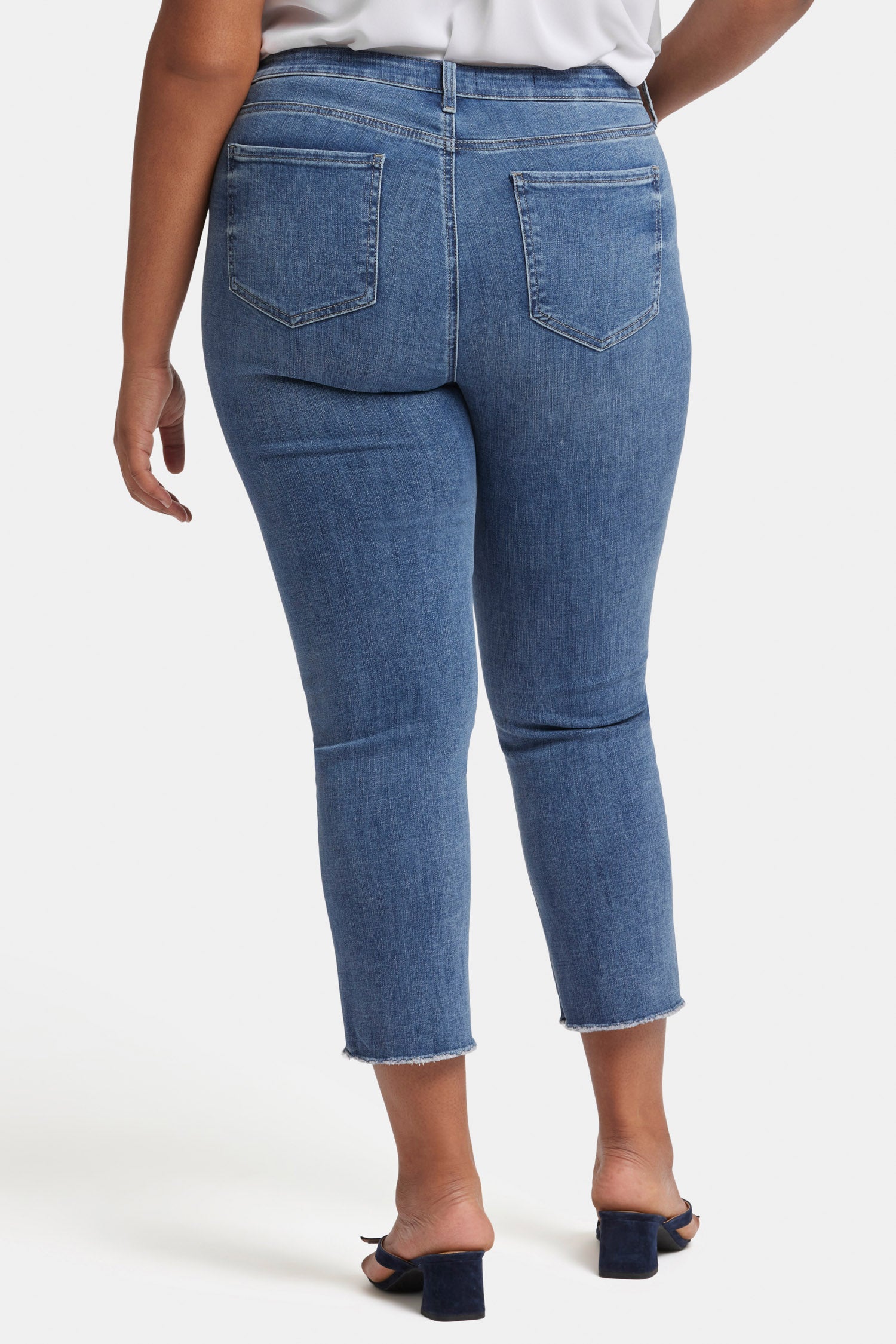 NYDJ Sheri Slim Ankle Jeans In Plus Size With Frayed Hems - Rockie