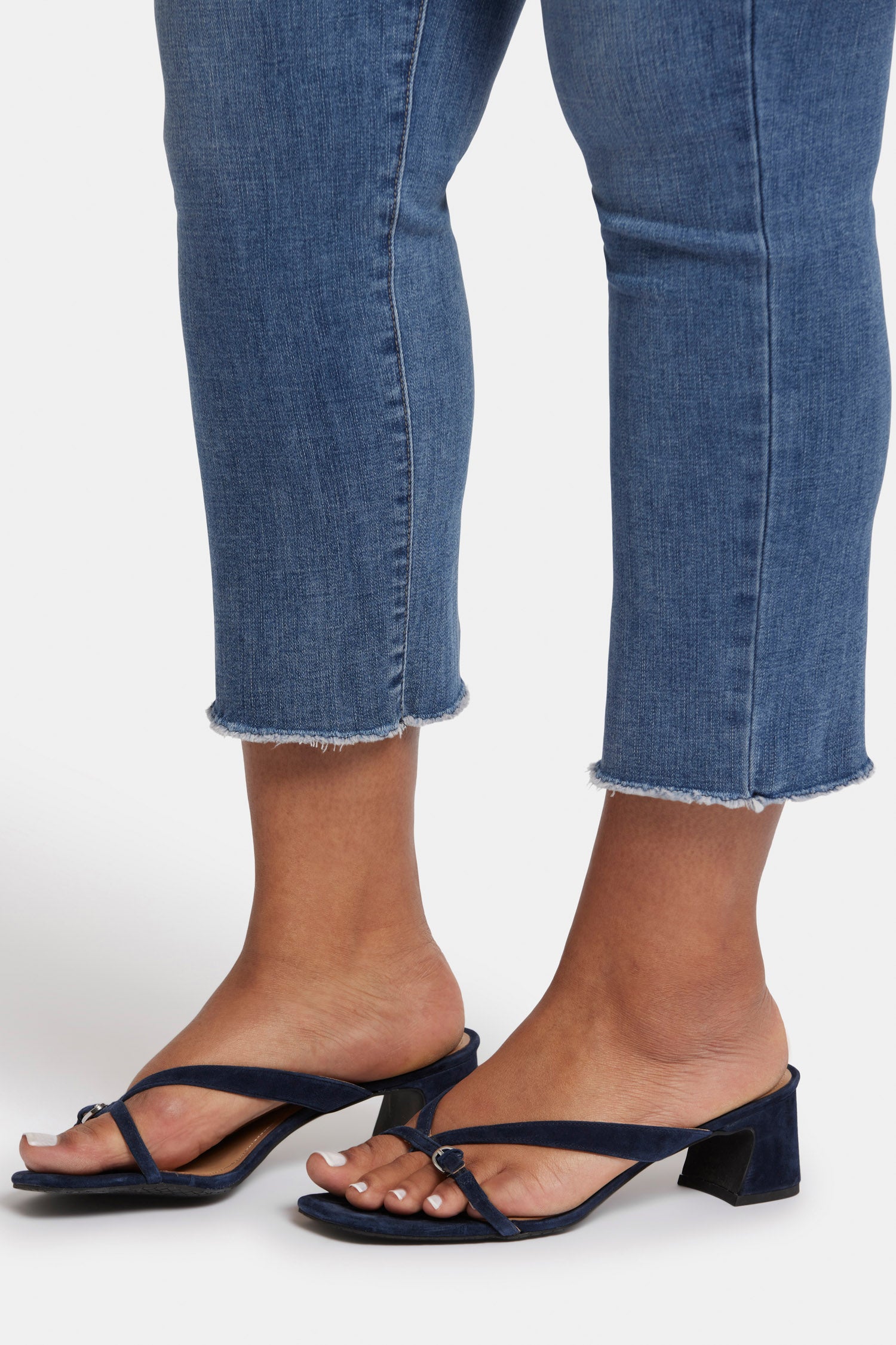 NYDJ Sheri Slim Ankle Jeans In Plus Size With Frayed Hems - Rockie