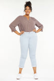 NYDJ Margot Girlfriend Pants In Plus Size In Fine Wale Corduroy With Roll Cuffs - Arctic Ice