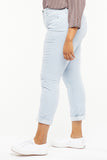 NYDJ Margot Girlfriend Pants In Plus Size In Fine Wale Corduroy With Roll Cuffs - Arctic Ice