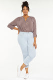 NYDJ Margot Girlfriend Pants In Plus Size In Fine Wale Corduroy With Roll Cuffs - Arctic Ice