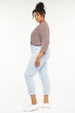 NYDJ Margot Girlfriend Pants In Plus Size In Fine Wale Corduroy With Roll Cuffs - Arctic Ice