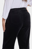 NYDJ Teresa Wide Leg Pants In Plus Size In Fine Wale Stretch Corduroy With 1 1/2" Hems And 31" Inseam - Black