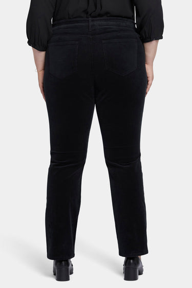 NYDJ Marilyn Straight Pants In Plus Size In Fine Wale Stretch Corduroy - Black