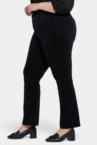 NYDJ Marilyn Straight Pants In Plus Size In Fine Wale Stretch Corduroy - Black
