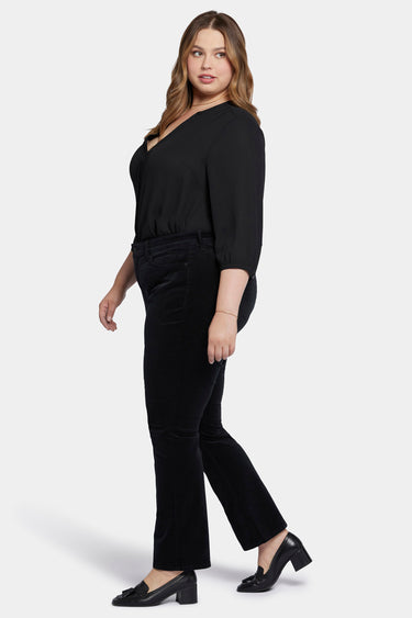 NYDJ Marilyn Straight Pants In Plus Size In Fine Wale Stretch Corduroy - Black