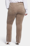 NYDJ Marilyn Straight Pants In Plus Size In Fine Wale Corduroy - Saddlewood