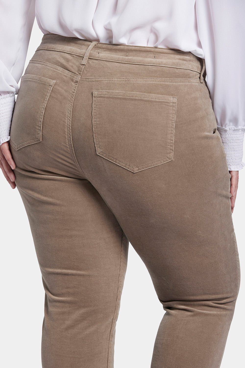 NYDJ Marilyn Straight Pants In Plus Size In Fine Wale Stretch Corduroy - Saddlewood