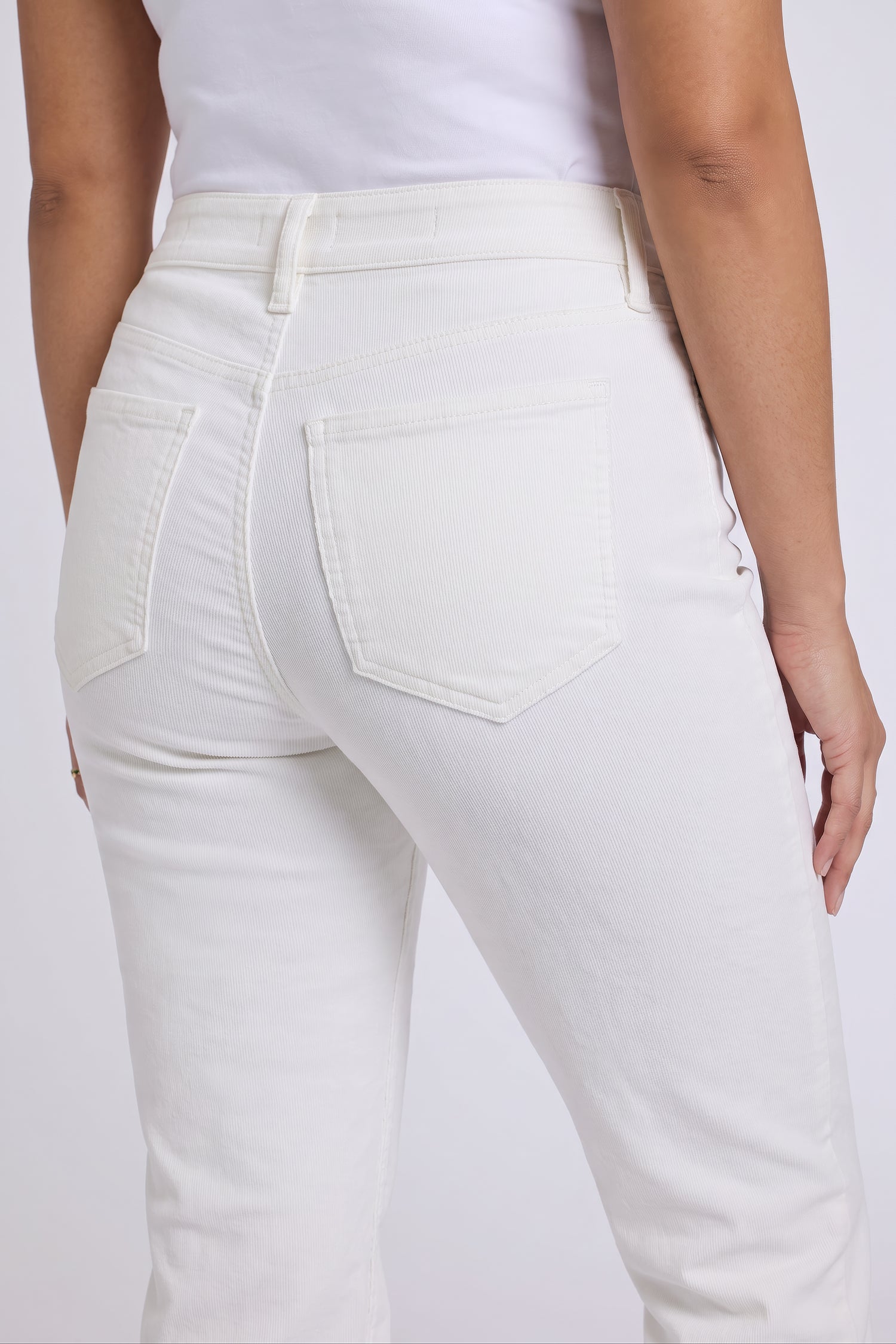 NYDJ Marilyn Straight Pants In Plus Size In Fine Wale Stretch Corduroy - Vintage White