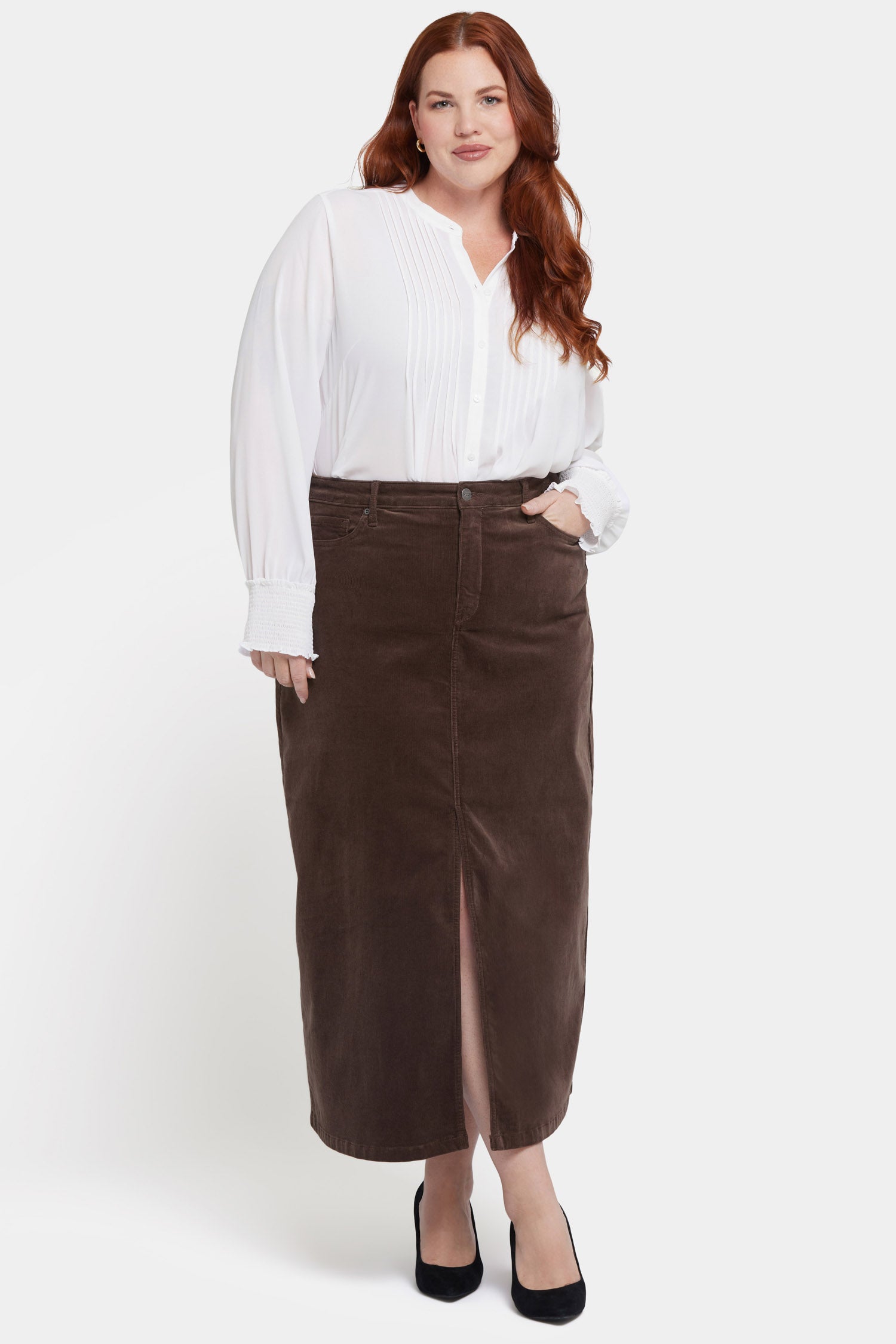 【BAON】Bellaco corduroy banding slit long skirt BAON】Bellaco corduroy banding slit long skirt (BAON