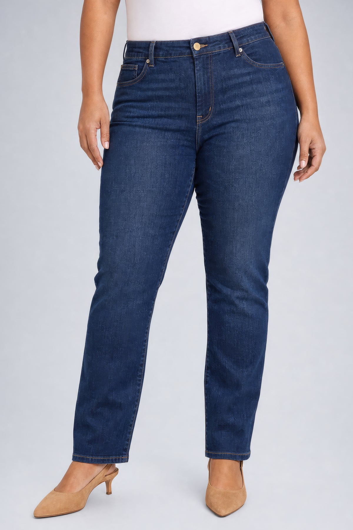 NYDJ Marilyn Straight Jeans In Plus Size With 28" Inseam - Skylark