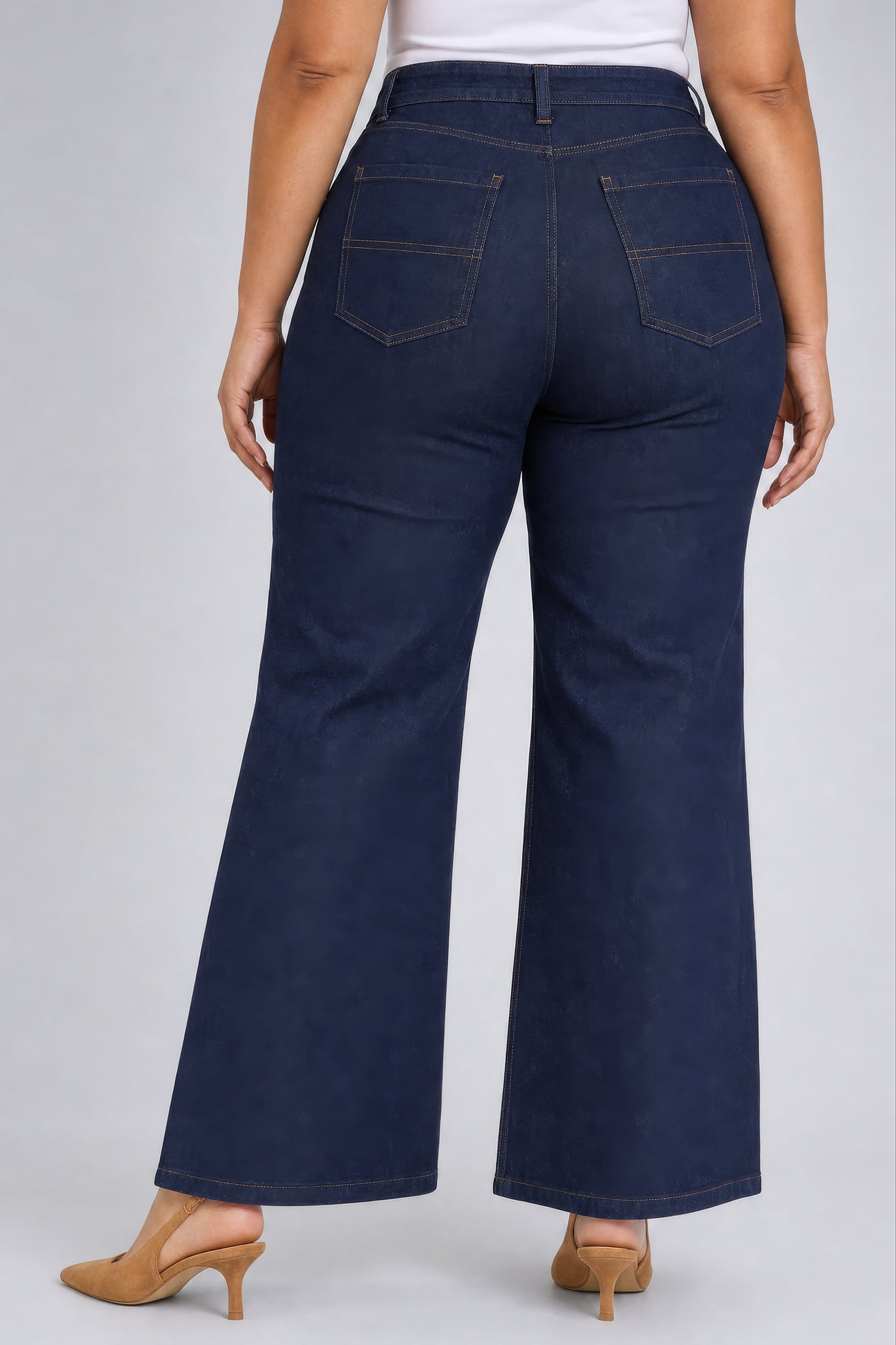 NYDJ Mia Palazzo Jeans In Plus Size With High Rise, Utility Pockets And 31" Inseam - Rinse