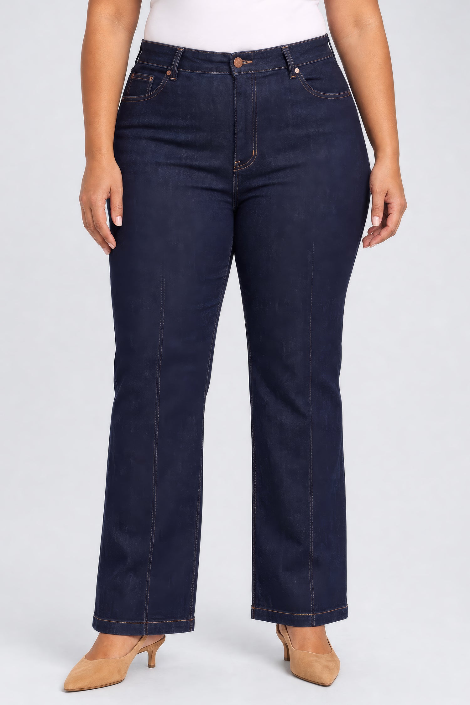 NYDJ Mia Palazzo Jeans In Plus Size With High Rise, Utility Pockets And 31" Inseam - Rinse