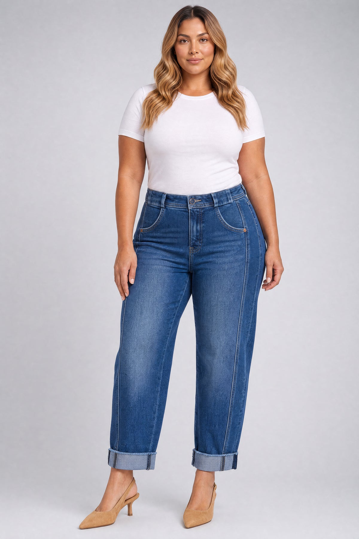 NYDJ Kasey Stovepipe Ankle Jeans In Plus Size With Super High Rise, Seam Detail And Raw Cuffs - Anthurium