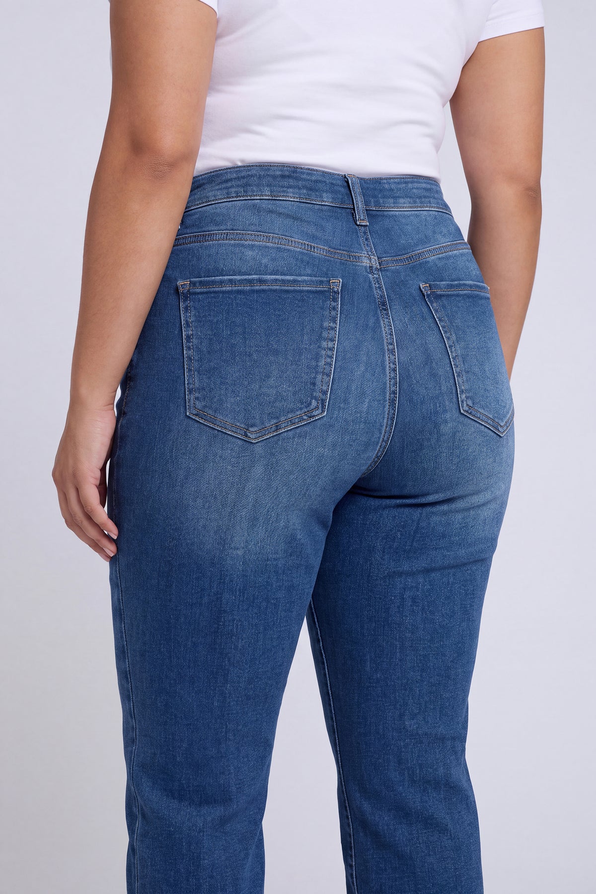 NYDJ Kasey Stovepipe Ankle Jeans In Plus Size With Super High Rise, Seam Detail And Raw Cuffs - Anthurium
