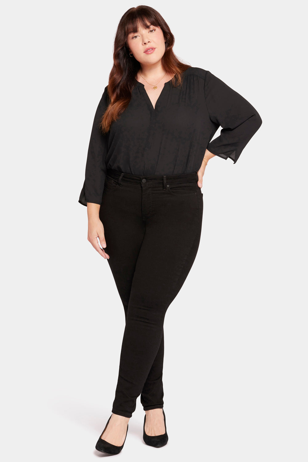 NYDJ Ami Skinny Jeans In Plus Size  - Black