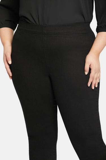 NYDJ Skinny Ankle Pull-on Jeans In Plus Size With Sideseam Slit - Black