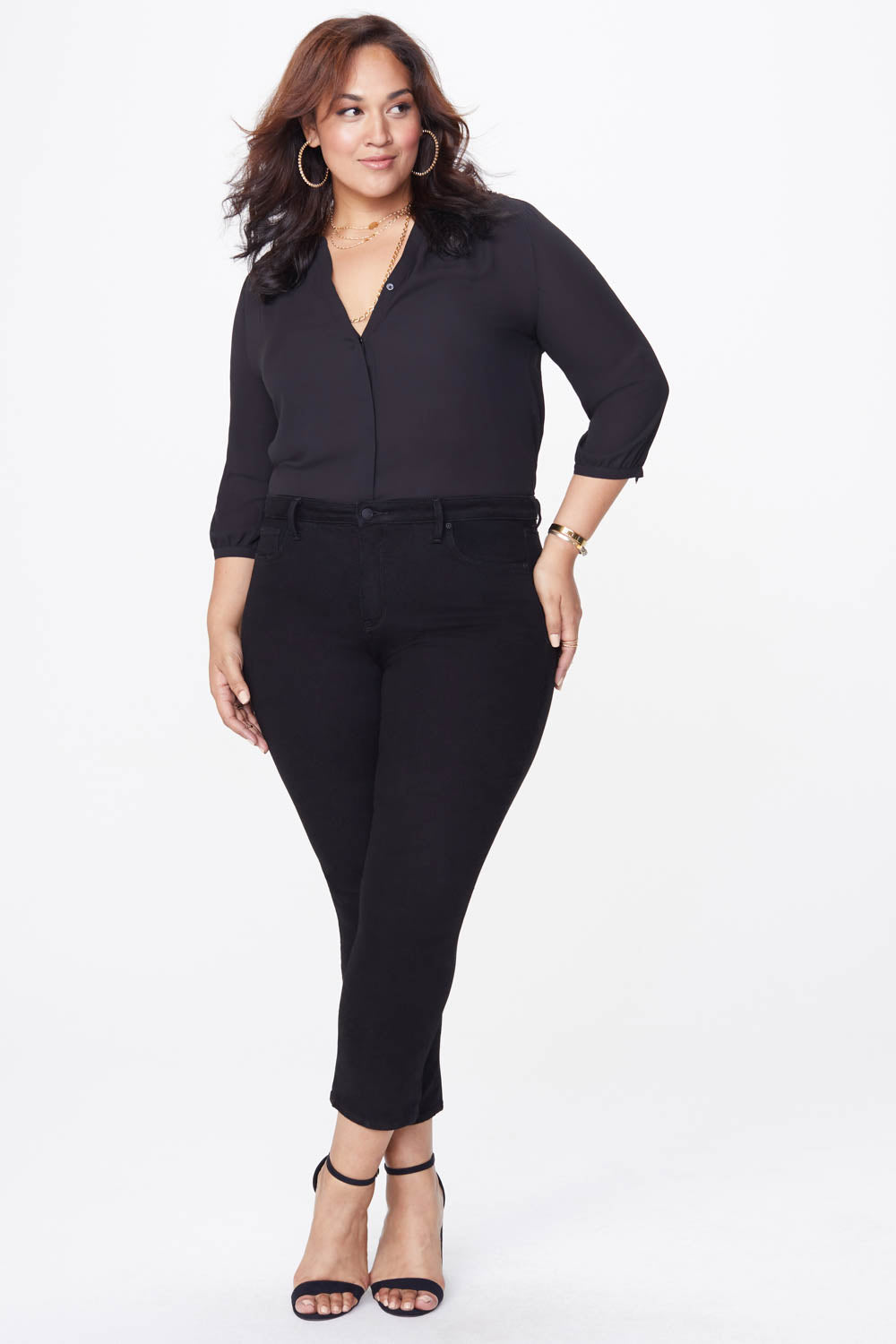 NYDJ Sheri Slim Jeans In Plus Size  - Black