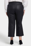 NYDJ Coated Teresa Wide Leg Ankle Jeans In Plus Size With 1" Hems - Black Coated