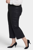 NYDJ Coated Teresa Wide Leg Ankle Jeans In Plus Size With 1" Hems - Black Coated