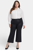 NYDJ Coated Teresa Wide Leg Ankle Jeans In Plus Size With 1" Hems - Black Coated