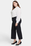 NYDJ Coated Teresa Wide Leg Ankle Jeans In Plus Size With 1" Hems - Black Coated