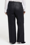 NYDJ Coated Teresa Wide Leg Jeans In Plus Size With 1 1/2" Hems - Black Coated