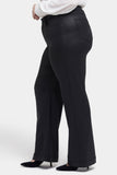 NYDJ Coated Teresa Wide Leg Jeans In Plus Size With 1 1/2" Hems - Black Coated