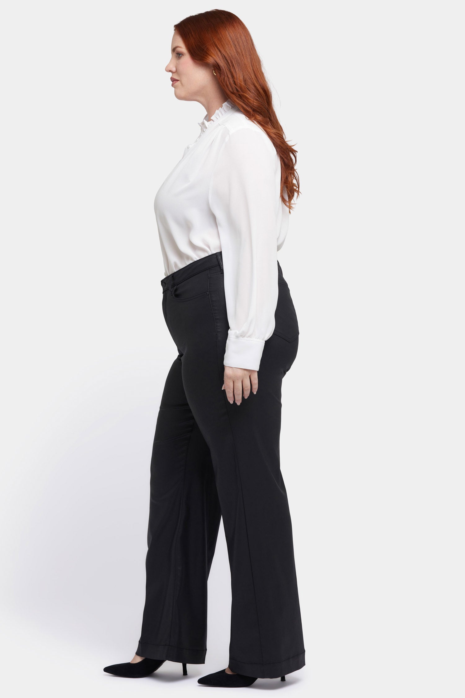 Coated Teresa Wide Leg Jeans In Plus Size With 1 1/2 Coated Teresa Wide Leg Jeans In Plus Size With 1 1/2