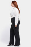 NYDJ Coated Teresa Wide Leg Jeans In Plus Size With 1 1/2" Hems - Black Coated