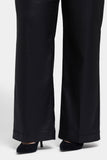 NYDJ Coated Teresa Wide Leg Jeans In Plus Size With 1 1/2" Hems - Black Coated