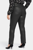 NYDJ Coated Marilyn Straight Jeans In Plus Size  - Black Coated