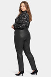 NYDJ Coated Marilyn Straight Jeans In Plus Size  - Black Coated