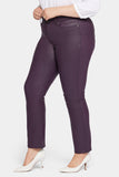 NYDJ Uplift Coated Marilyn Straight Jeans In Plus Size  - Eggplant Coated