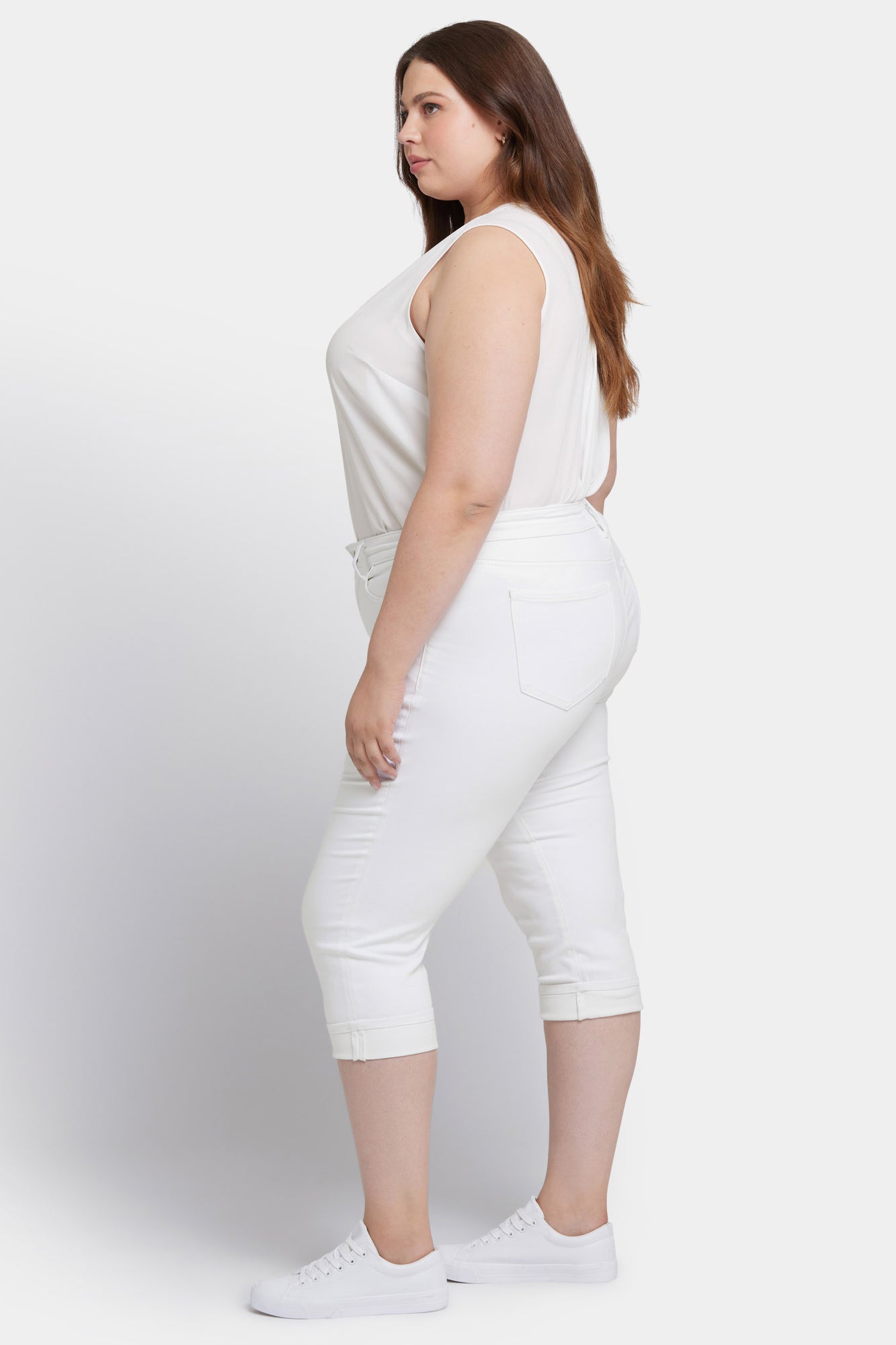 NYDJ Marilyn Straight Crop Jeans In Plus Size  - Optic White