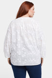 NYDJ Paulina Peasant Blouse In Plus Size  - Optic White