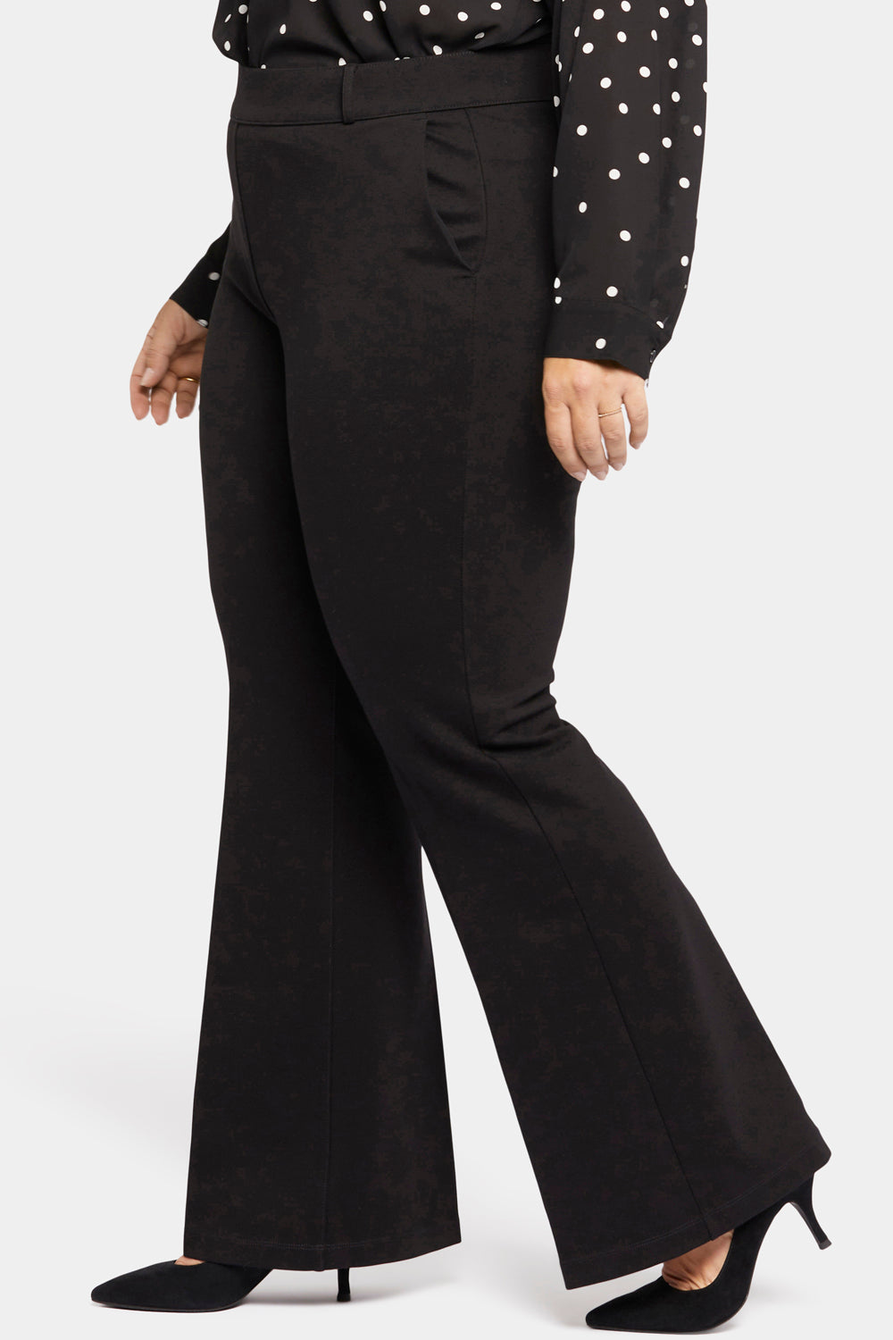 NYDJ Pull-On Flared Trouser Pants In Plus Size Sculpt-Her™ Collection - Black