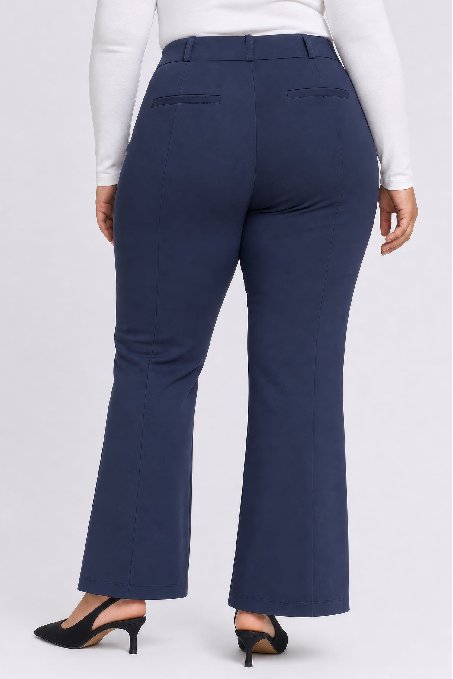 NYDJ Pull-On Flared Trouser Pants In Plus Size Sculpt-Her™ Collection - Oxford Navy